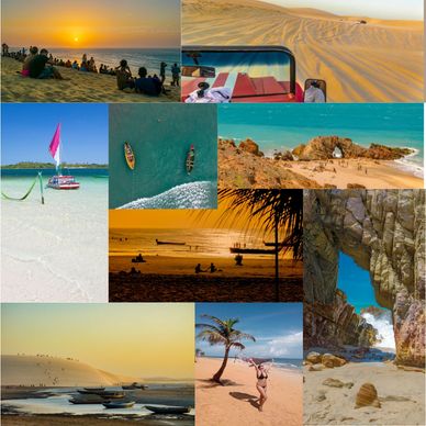 Jericoacoara é um refúgio de beleza natural no litoral do Ceará, com dunas douradas, lagoas cristalinas e pôr do sol inesquecível na Duna do Pôr do Sol, ideal para quem busca tranquilidade e charme rústico.